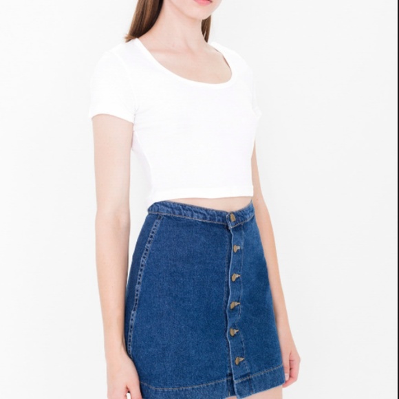 American Apparel Button Down Jean Skirt - Picture 2 of 3